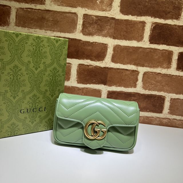 GG original calfskin marmont super mini bag 476433 light green