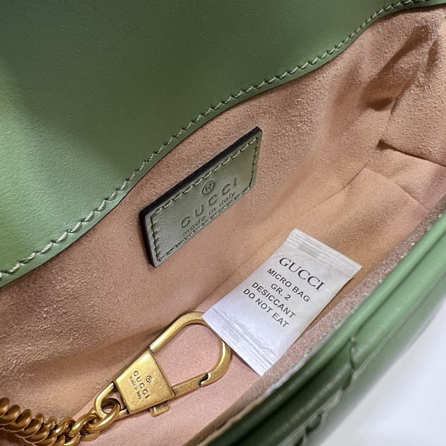 GG original calfskin marmont super mini bag 476433 light green