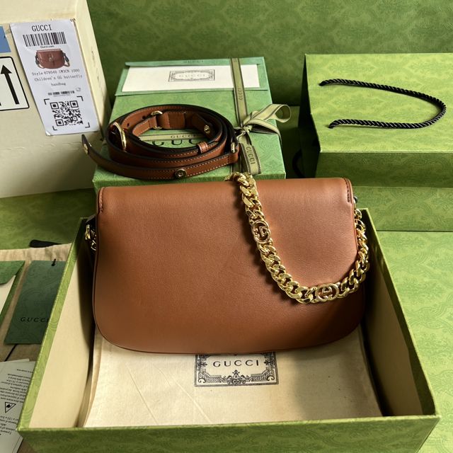 2023 GG original calfskin blondie shoulder bag 699268 brown