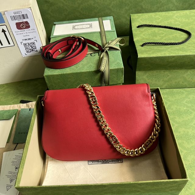 2023 GG original calfskin blondie shoulder bag 699268 red