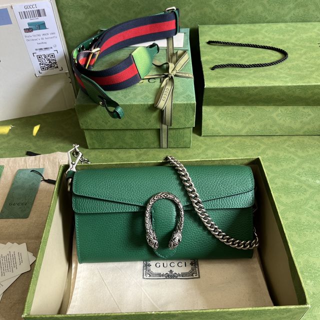 2023 GG original calfskin dionysus small shoulder bag 731782 green