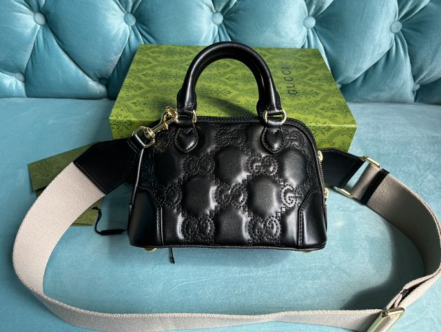 2023 GG original matelasse leather handbag 727793 black