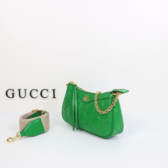 2023 GG original matelasse leather handbag 735049 green