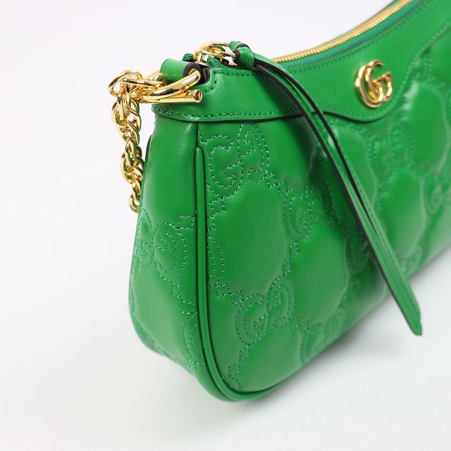 2023 GG original matelasse leather handbag 735049 green