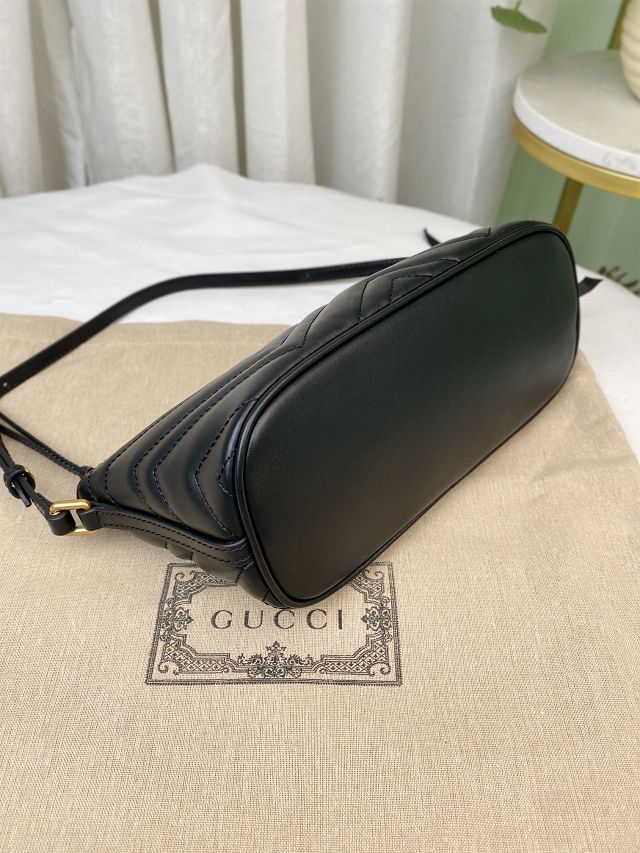 2023 GG original matelasse marmont shoulder bag 739166 black