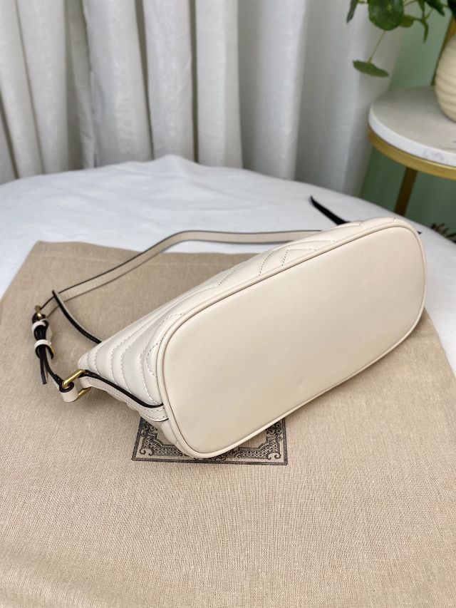 2023 GG original matelasse marmont shoulder bag 739166 white