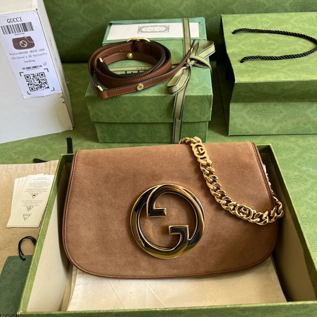 2023 GG original suede blondie shoulder bag 699268 brown