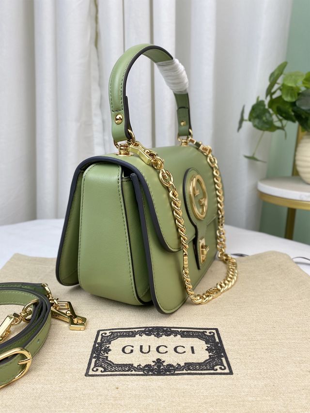 2023 GG original calfskin blondie top handle bag 735101 green