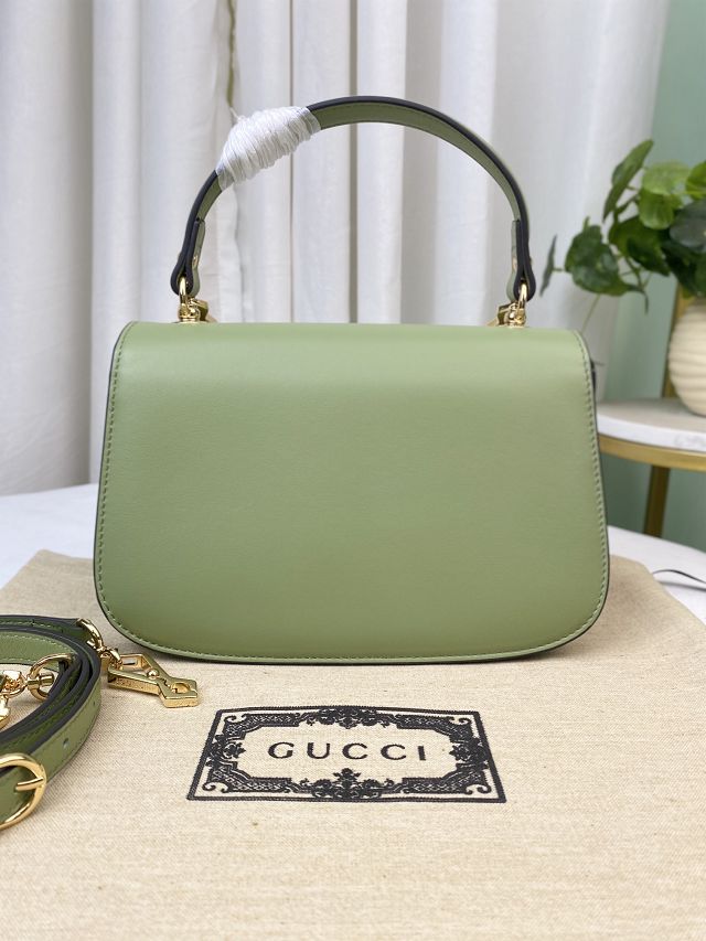 2023 GG original calfskin blondie top handle bag 735101 green