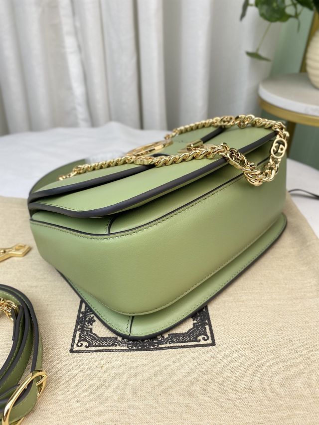 2023 GG original calfskin blondie top handle bag 735101 green