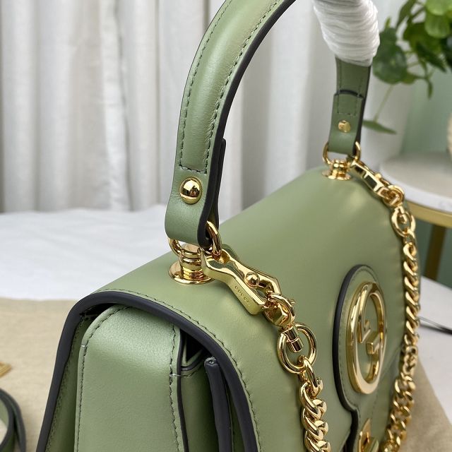 2023 GG original calfskin blondie top handle bag 735101 green