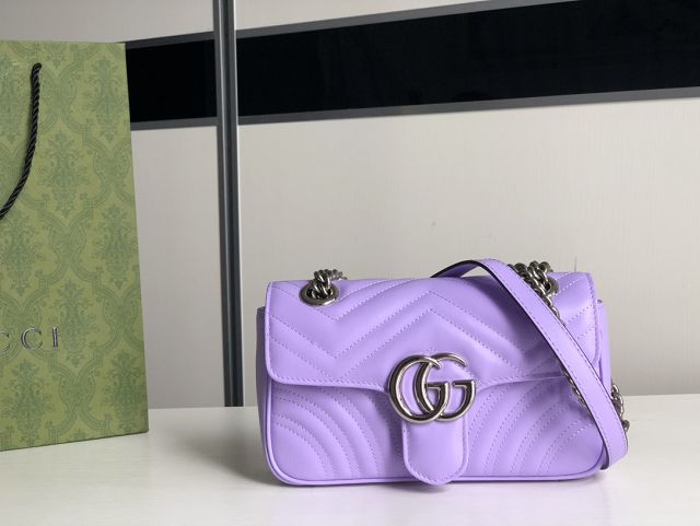 GG original calfskin marmont mini bag 446744 purple