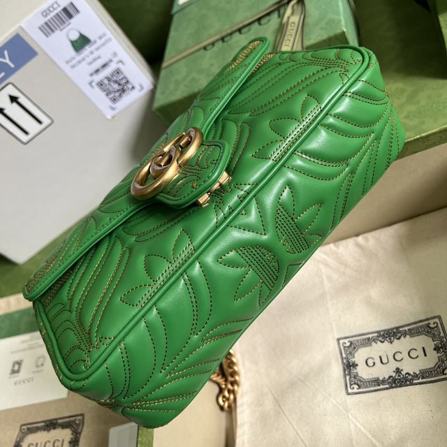 GG original calfskin marmont small shoulder bag 443497 green