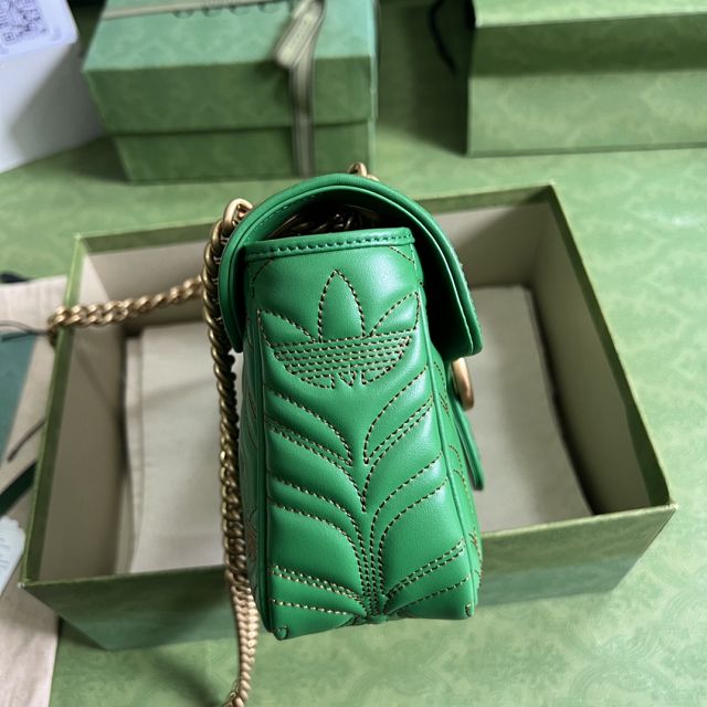 GG original calfskin marmont small shoulder bag 443497 green