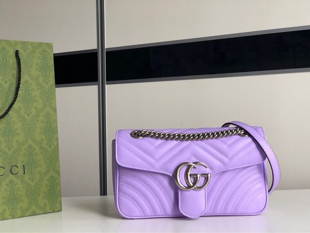 GG original calfskin marmont small shoulder bag 443497 purple