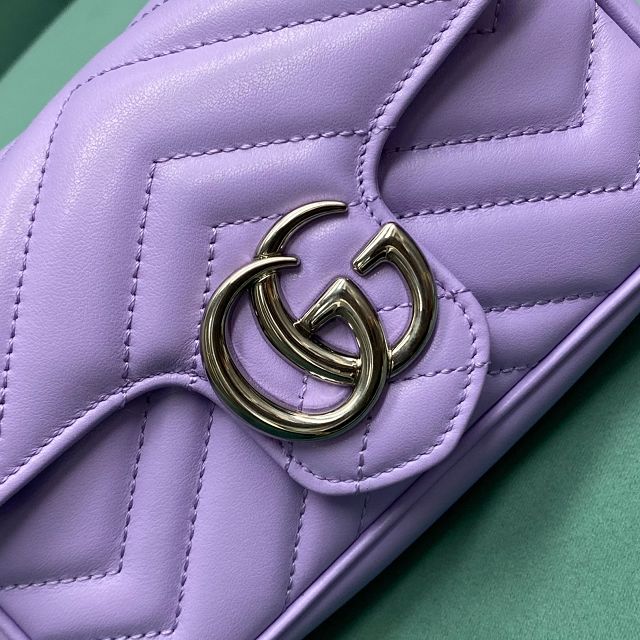 GG original calfskin marmont super mini bag 476433 purple