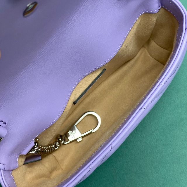 GG original calfskin marmont super mini bag 476433 purple