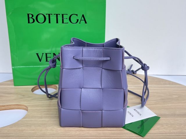 BV original lambskin cassette bucket bag 680218 wisteria