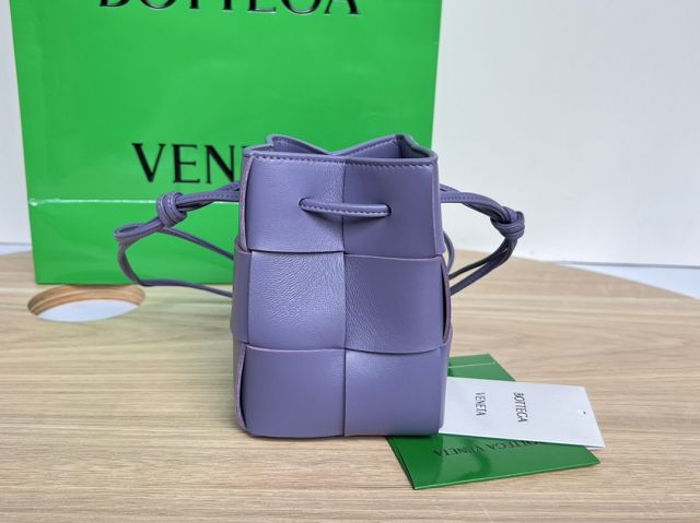 BV original lambskin cassette small bucket bag 680217 wisteria