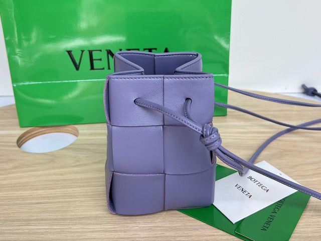 BV original lambskin cassette small bucket bag 680217 wisteria