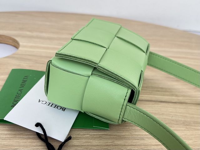 BV original lambskin mini cassette bag 666688 pistachio