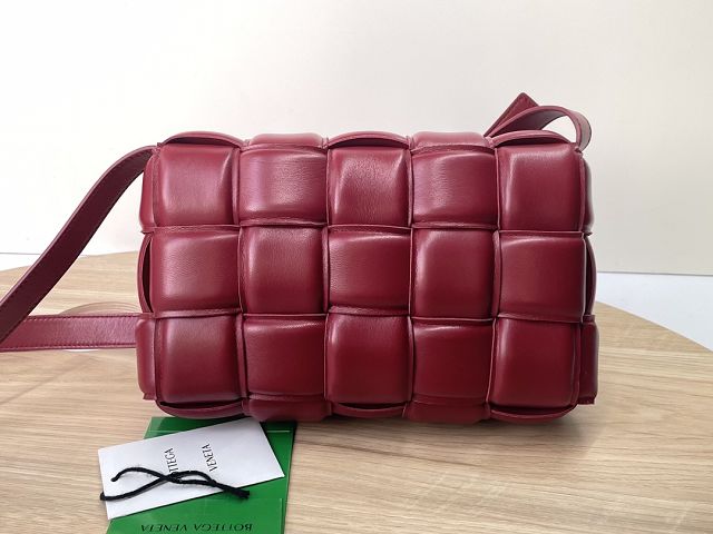 BV original lambskin padded cassette bag 591970 dark red