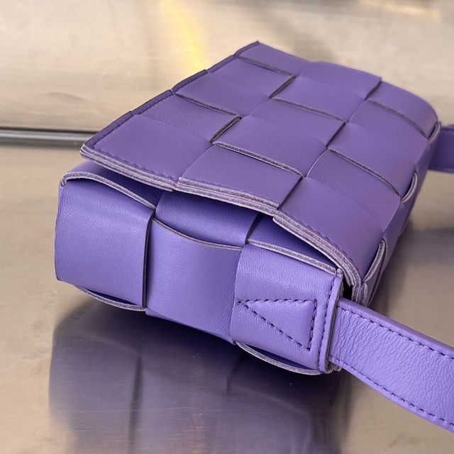 BV original lambskin small cassette bag 730848 purple