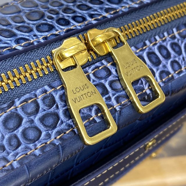 Louis vuitton original calfskin handle soft trunk M45935 blue