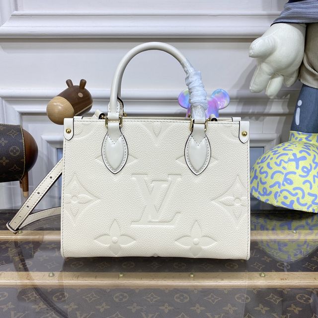 2023 Louis vuitton original embossed calfskin onthego pm M45653 white