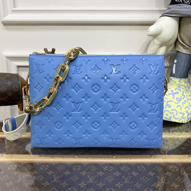 2023 Louis vuitton original lambskin coussin pm bag M21650 blue