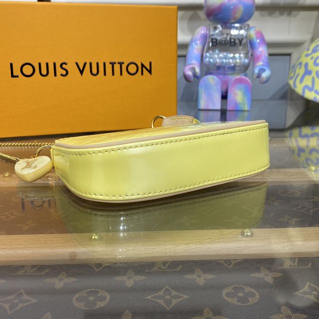 Louis vuitton original patent calfskin mini pochette M80732 yellow