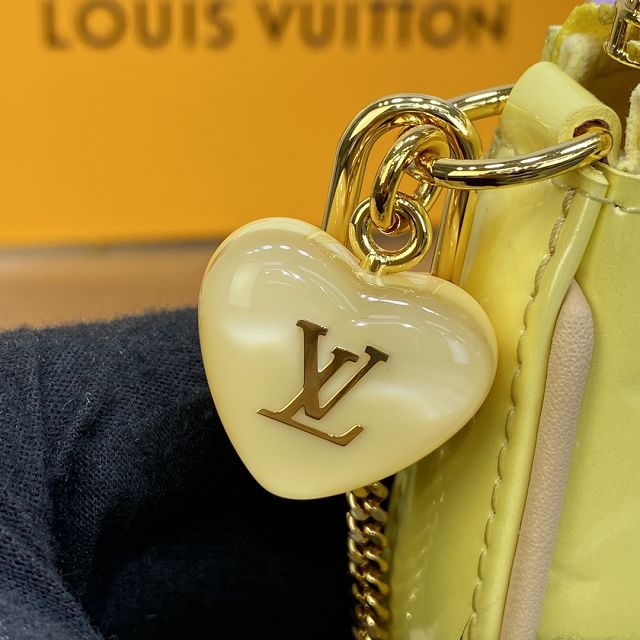 Louis vuitton original patent calfskin mini pochette M80732 yellow