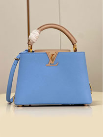 Louis vuitton original calfskin capucines BB handbag M21103 blue