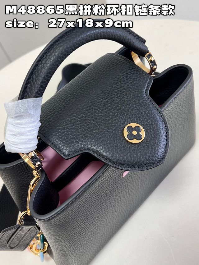 Louis vuitton original calfskin capucines BB handbag M21641 black