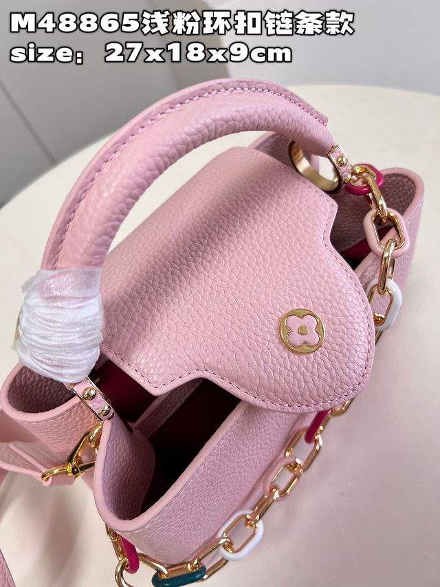 Louis vuitton original calfskin capucines BB handbag M21641 pink