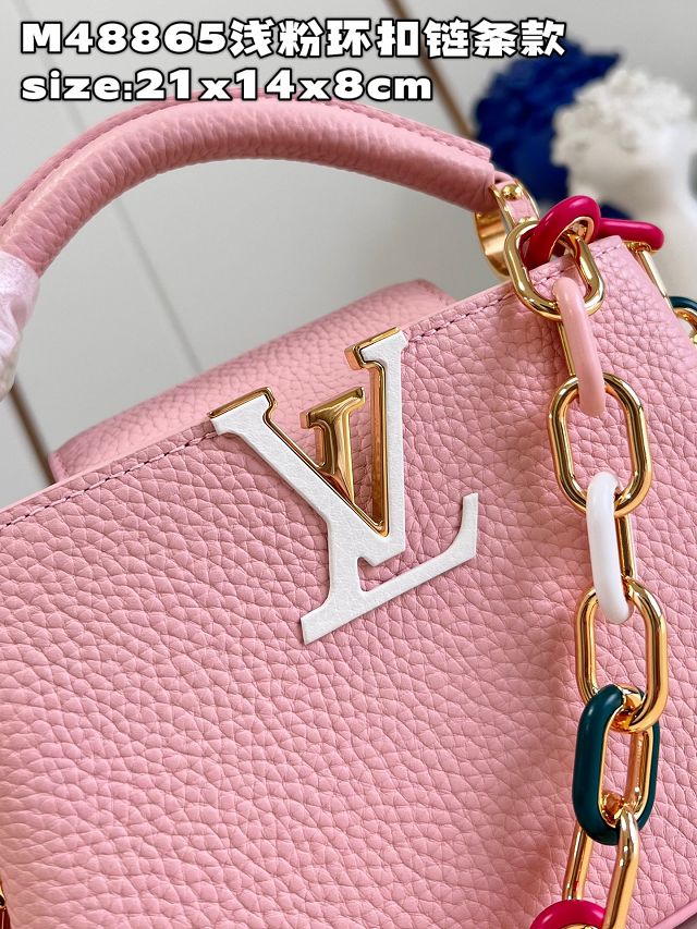 Louis vuitton original calfskin capucines mini handbag M21798 pink