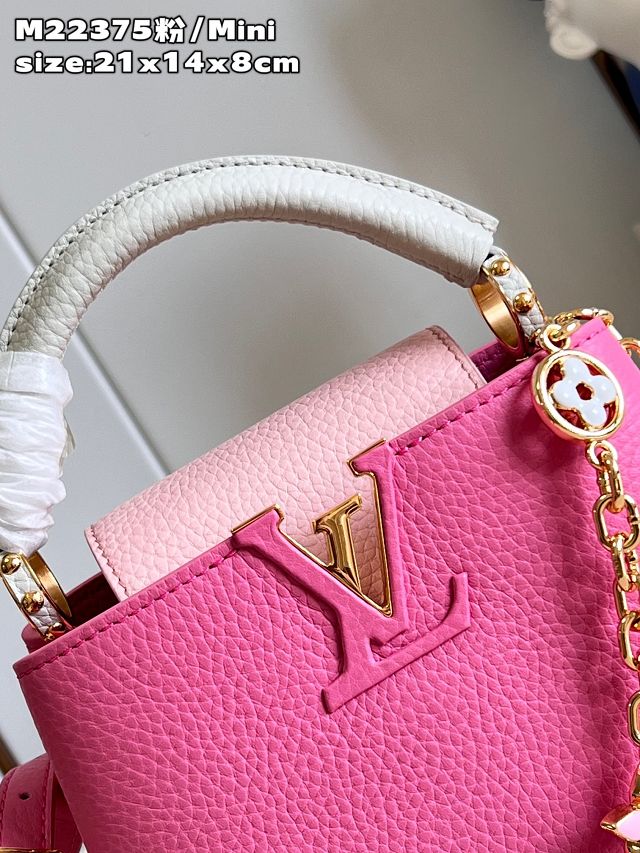 Louis vuitton original calfskin capucines mini handbag M22375 pink