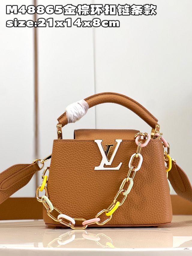 Louis vuitton original calfskin capucines mini handbag M21798 tan