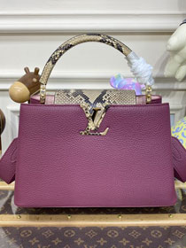 Louis vuitton original calfskin capucines mm handbag N82018 purple