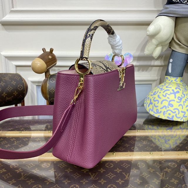 Louis vuitton original calfskin capucines mm handbag N82018 purple