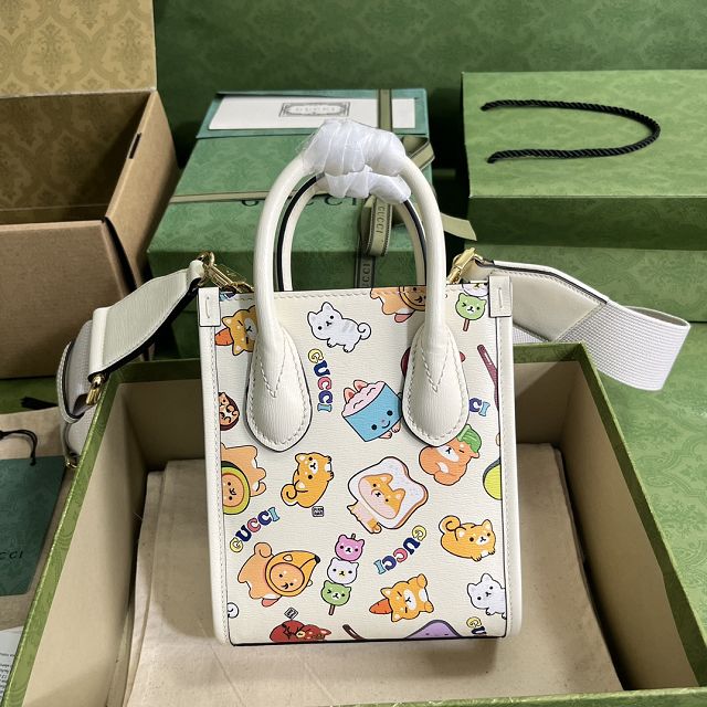 2023 GG original calfskin mini tote bag 671623 white