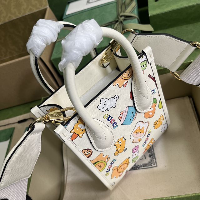 2023 GG original calfskin mini tote bag 671623 white