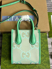 2023 GG original canvas mini tote bag 671623 green