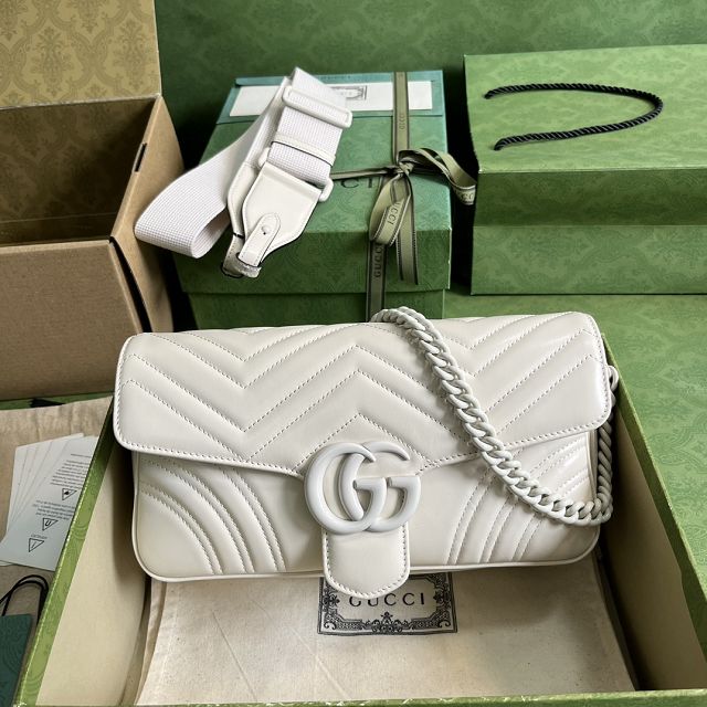 2023 GG original matelasse marmont shoulder bag 734814 white