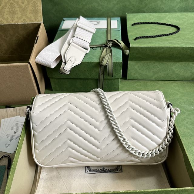 2023 GG original matelasse marmont shoulder bag 734814 white