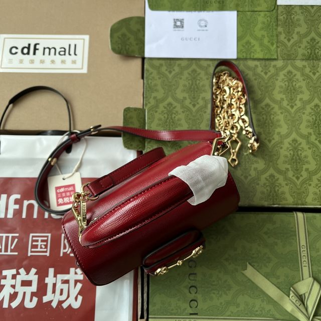 GG original calfskin horsebit 1955 mini bag 703848 red