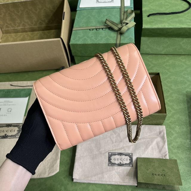 GG original calfskin marmont mini bag 474575 peach