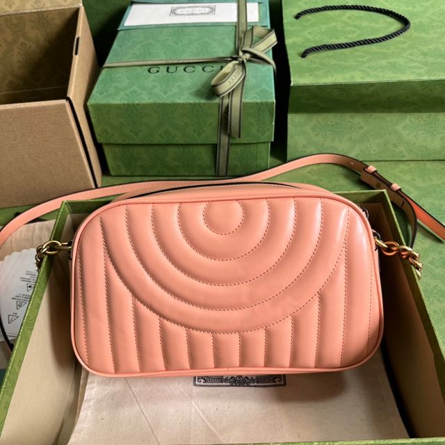 GG original calfskin marmont small shoulder bag 447632 peach