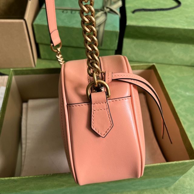 GG original calfskin marmont small shoulder bag 447632 peach