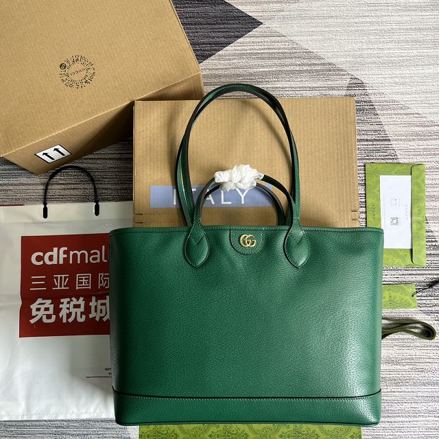 2023 GG original calfskin ophidia medium tote bag 739730 green